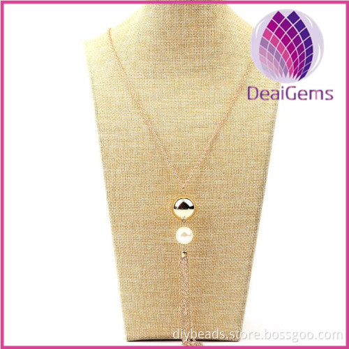 European and American fashion contracted increase pearl necklace pendant long tassel sweater chain clothing accessories accesso